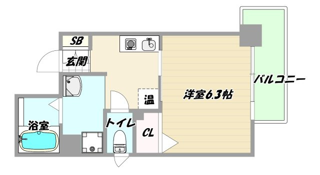 大阪市東淀川区東中島２丁目の賃貸マンションの間取り