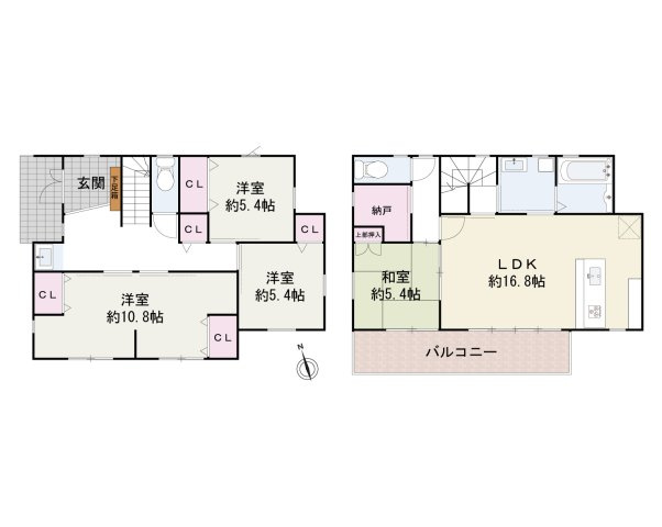 泉佐野市日根野　中古戸建の間取り