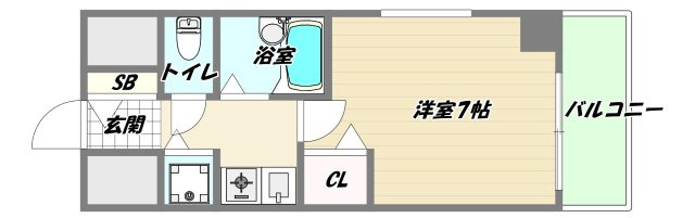 大阪市東淀川区西淡路１丁目の賃貸マンションの間取り
