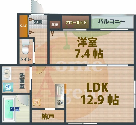 【間取り】 | メゾンフォレスト成田東 | 1LDKのお部屋です。