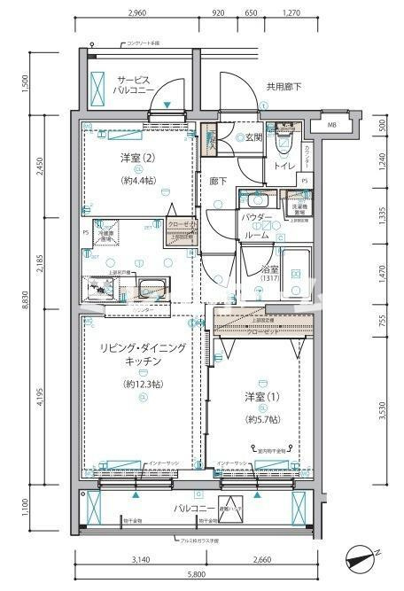 ARCOBALENO HANEDAⅡの間取り