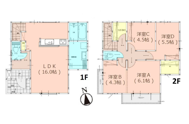 【間取り】 | 福岡市早良区小田部1丁目1期　1号棟（全1棟）【仲介手数料無料・0円】 | 平日、土日祝日もお好きな日時にご見学可能です。お気軽にお問合せ下さい。