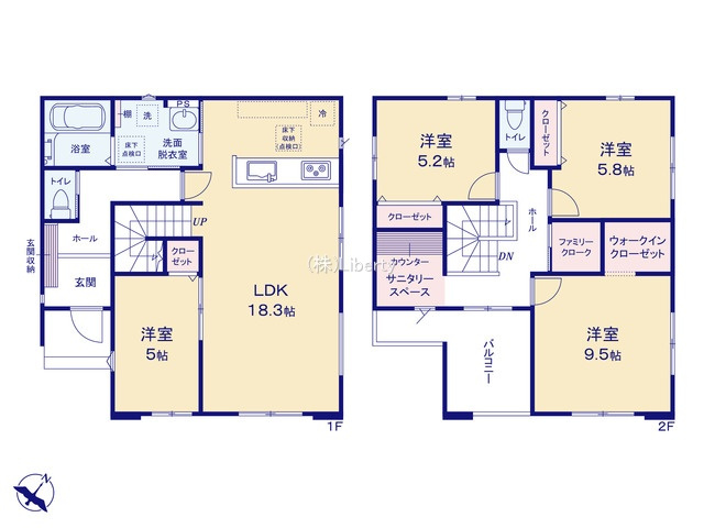 龍ケ崎市松ケ丘5期　新築戸建　１号棟の間取り