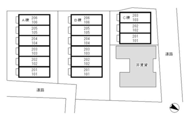 原町アパートメントの区画図