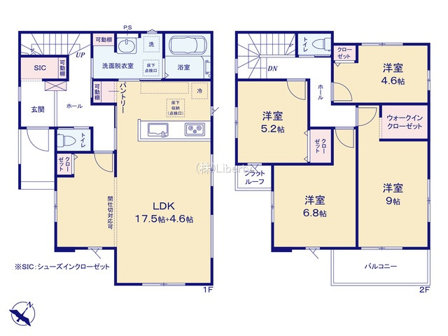 龍ケ崎市松ケ丘5期　新築戸建　2号棟の間取り