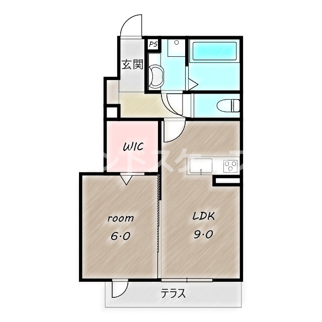 Σresidence歌川町　A棟の間取り|高崎、前橋のお部屋探しはエンドスケープまで！お客様の理想お聞かせ下さい♪