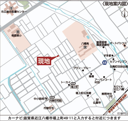 近江八幡市堀上町の地図