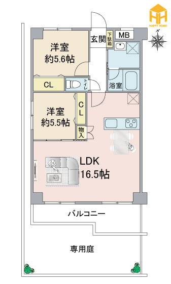 三津屋グリーンハイツの間取り|※現況と図面が異なる場合現況を優先いたします。