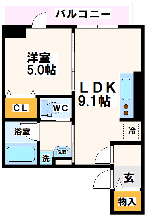 世田谷区祖師谷６丁目の賃貸マンションの間取り