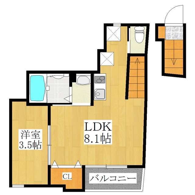 Ｇｌａｎｚ西ヶ原の間取り|人気の１ＬＤＫタイプです♪