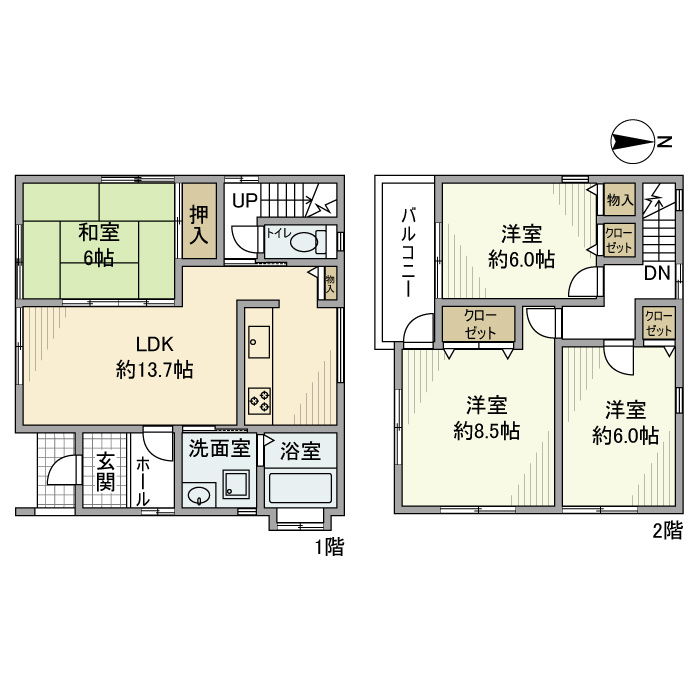 岡山町戸建の間取り