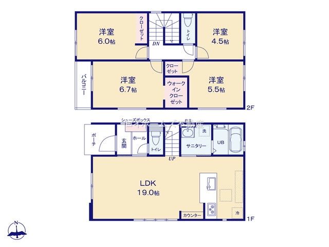 【間取り】 | 名古屋市西区栄生１丁目2623『仲介料無料』新築戸建て | 1号棟
