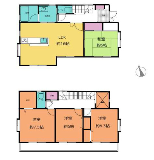 【間取り】 | 宇津木町中古戸建 | 4LDKはリビングダイニングキッチンと4つの居室がある間取りで、大家族や二世帯住宅に最適。広々としたリビングで家族団らんを楽しみ、個室でプライベートな時間も確保でき、快適な生活を送ることができますよ。