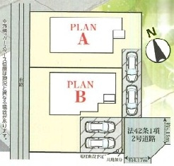 土浦市下高津3丁目347番　新築戸建て　A号棟の区画図|区画図です♪
