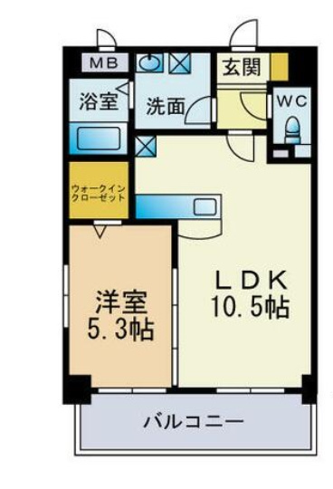 クレセント美野島の間取り|使いやすい間取りです。