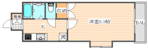 ロイヤル博多駅東の間取り|出窓は無いタイプになります
