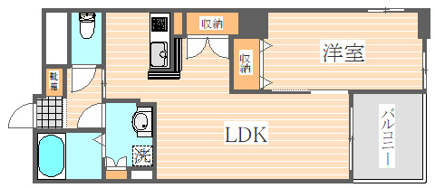 レジディア博多駅南の間取り|使いやすい間取りです。