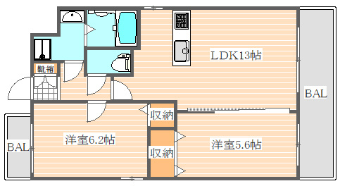 ファーストポイント東比恵の間取り|使いやすい間取りです。