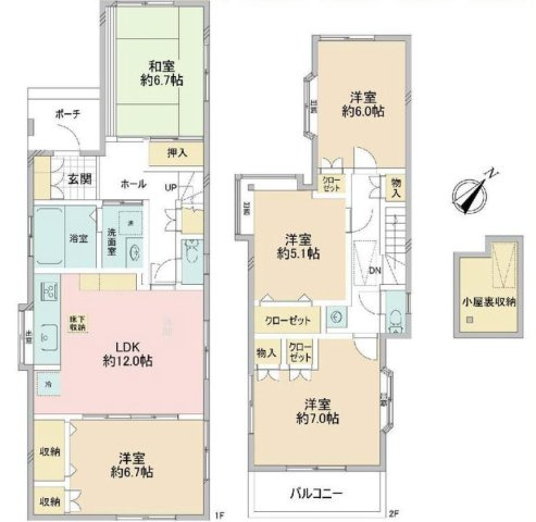 【間取り】 | 淵野辺本町中古戸建 | 5LDKは、リビングダイニングキッチンと5つの居室がある間取りで、大家族や二世帯住宅に最適です。広々としたリビングで家族団らんを楽しみ、個室でプライベートな時間も確保でき、快適な生活を実現できますよ。