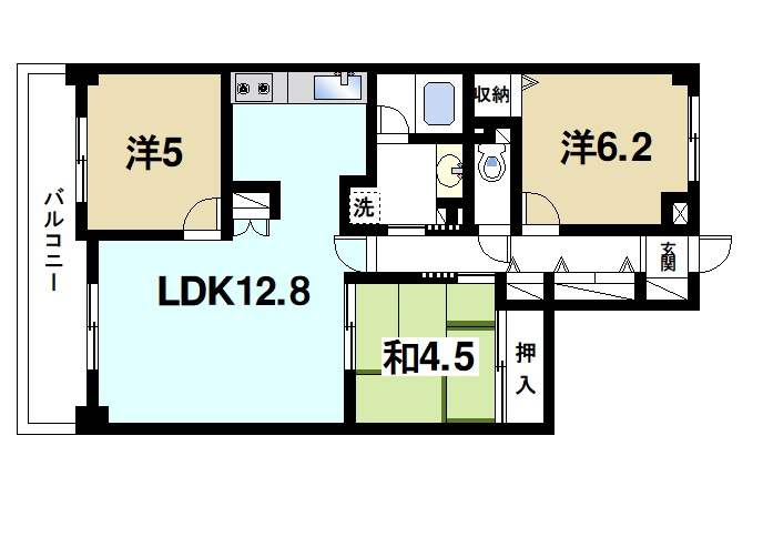 ライオンズマンション奈良帝塚山の間取り
