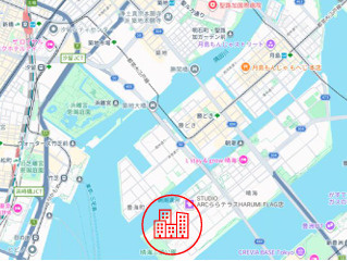 HARUMI FLAG SUN VILAGE C棟の地図