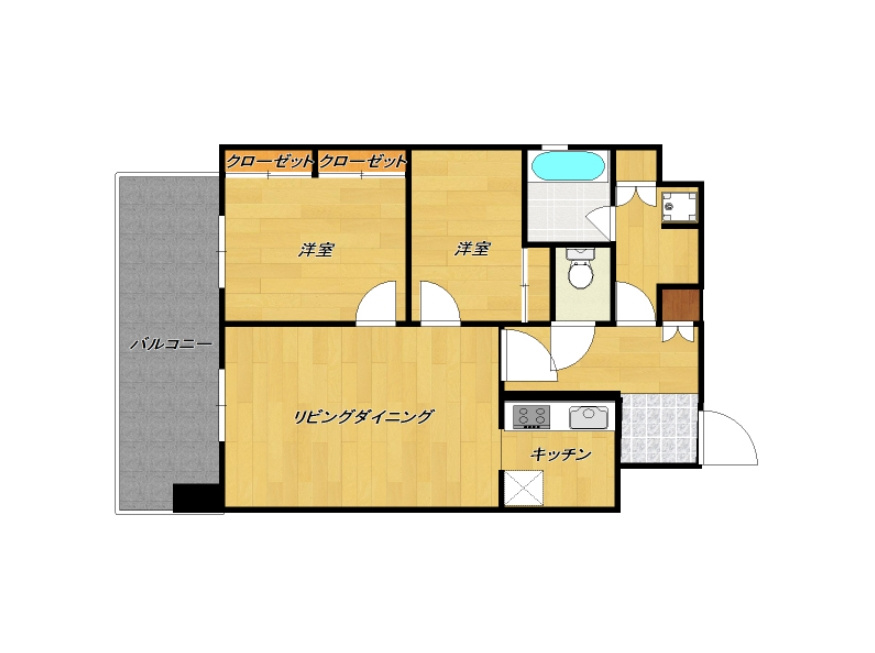 カルム吉塚の間取り|使いやすい間取りです。
