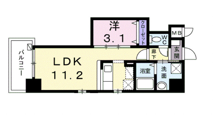 ルピナス天神の間取り|使いやすい間取りです。