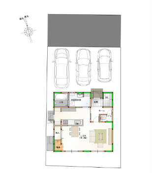 ☆選べる家具プレゼント☆古三津　新築戸建の間取り