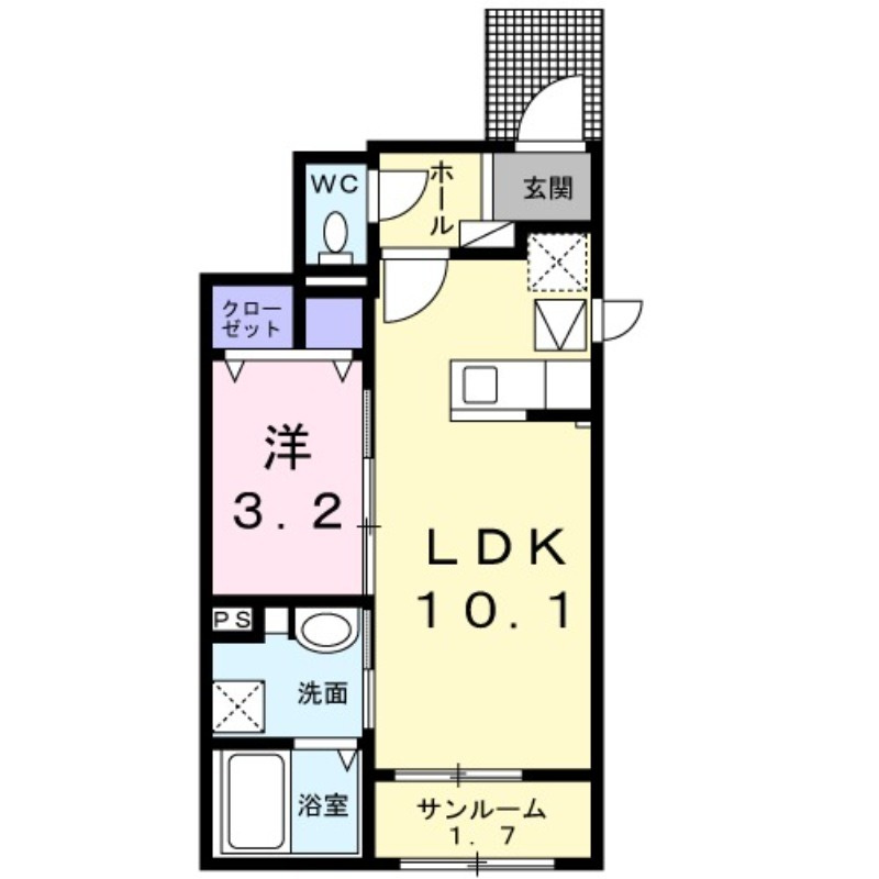 パークサイド針崎　弐番館の間取り