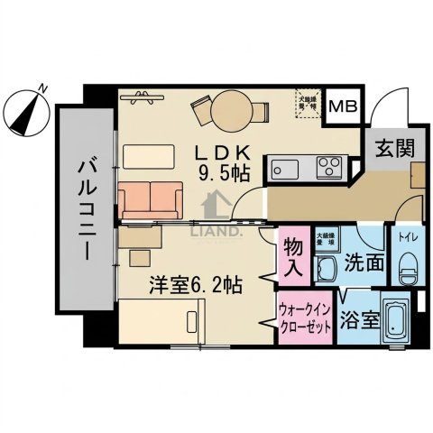 三川ビル　平尾小学校区の間取り|三川ビル
