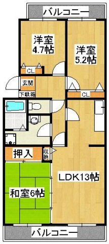 パレスオオハクの間取り