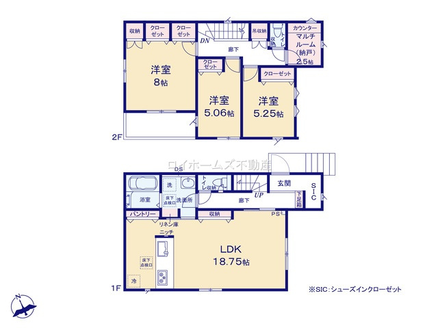【間取り】 | 名古屋市天白区御前場町128-10『仲介料無料』新築戸建て | 1号棟