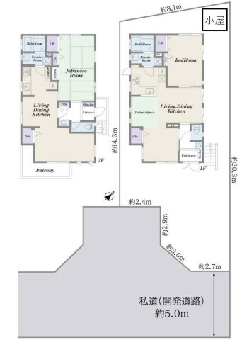 【間取り】 | 木曽西中古戸建 | 2LDKは、リビングダイニングキッチンと二つの居室がある間取りでございます。夫婦や小さなお子さんのいるご家庭に特におすすめで、リビングで家族団らんを楽しみつつ、個室でプライベートな時間も確保できます。