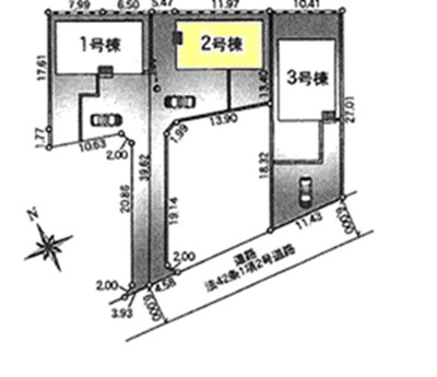 【区画図】 | 加須市下高柳第3　新築戸建　全3棟　２号棟