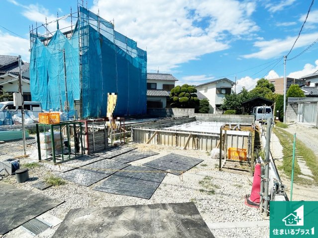 豊中市熊野町　第1期　新築一戸建ての外観|現在の進捗状況です！順調に作業進行中、完成が待ち遠しいです！詳細の間取り等、お気軽にお問い合わせください！