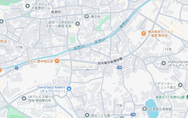 豊中市熊野町　第1期　新築一戸建ての地図