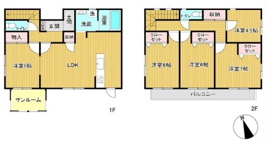 中古戸建　熊谷市上江袋1064-38（築浅住宅）の間取り