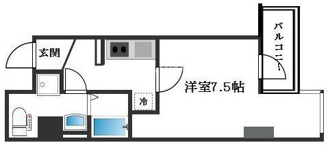 レジュールアッシュ谷町の間取り