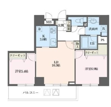 横浜市神奈川区金港町の賃貸マンションの間取り