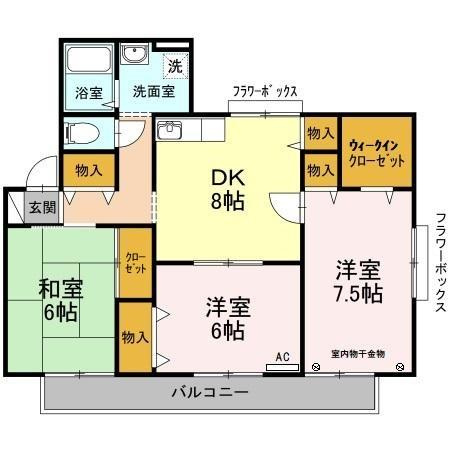ファミール・ド・鹿児 A棟の間取り