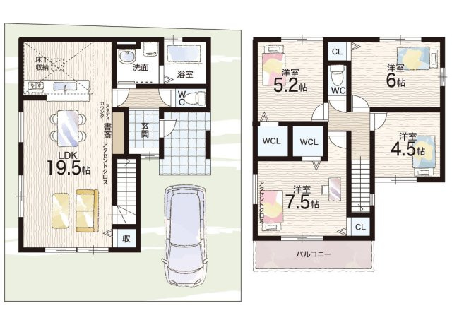 ■池田市豊島北　第1期　新築一戸建ての間取り|2号地