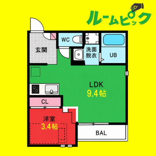 Grandtic堀田　名古屋市賃貸　仲介手数料無料の間取り