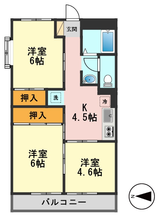 セントラルハイツいちのえの間取り