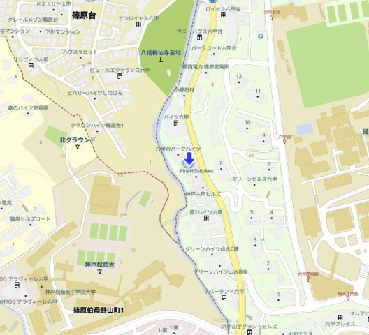 神戸市灘区六甲台町　中古戸建の地図