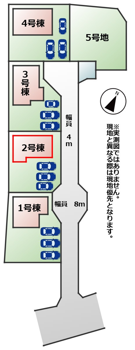 いろどりアイタウン矢板市鹿島町の区画図|【全4棟】各号棟の詳細については、お気軽にお問い合わせください♪