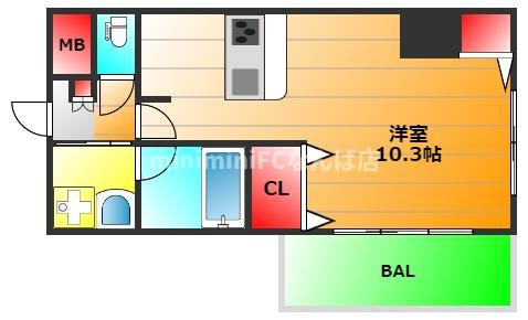 オーシャン松屋町の間取り|現状有姿