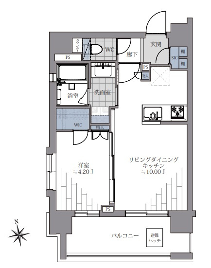 グローベル　ザ・高円寺プレミアムの間取り|グローベル　ザ・高円寺プレミアム：南向き角部屋につき陽当り・眺望・通風良好！バス・トイレ別１ＬＤＫリフォーム物件は令和８年１０月初旬完成予定となっております！