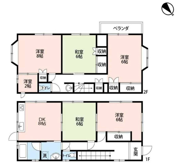 【間取り】 | 5DKは、ダイニングキッチンと5つの居室がある間取り。非常に大人数のご家庭や、二世帯住宅、または複数人でのシェアハウスなどに最適。食事スペースとくつろぎの場を分け、個室も十分で確保快適に過ごせますよ。