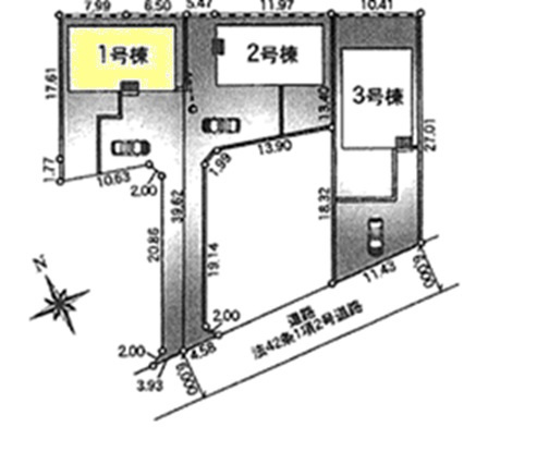【区画図】 | 加須市下高柳第３　新築戸建　全3棟　1号棟