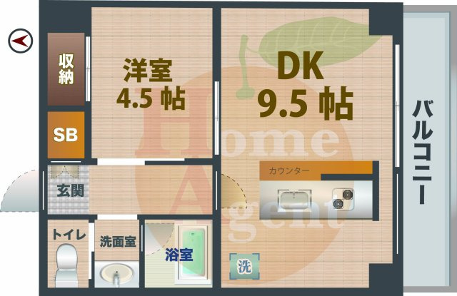 【間取り】 | レジデンス中野坂上 | 1DKのお部屋です。